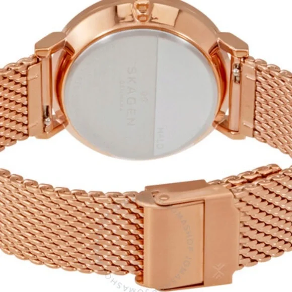 Ladies New Skagen Rose Stainless Steel SOLAR watch NWT